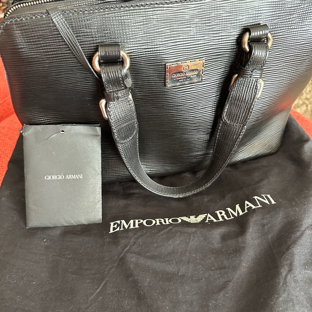 Georgia Armani black leather handbag